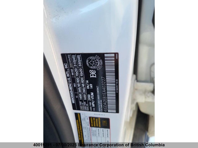 4JGDA2EB1EA403227 Mercedes-Benz 2014