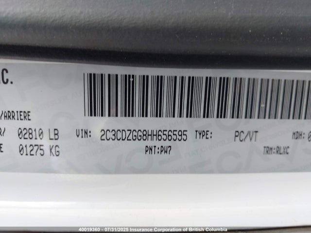 2C3CDZGG8HH656595 Dodge 2017