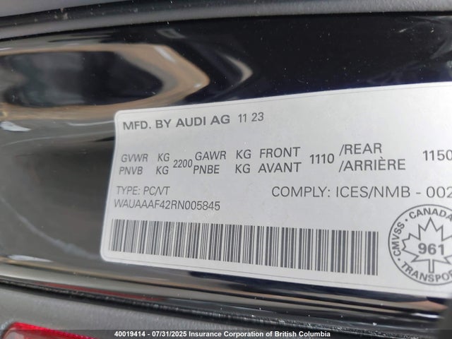 WAUAAAF42RN005845 Audi 40 tfsi