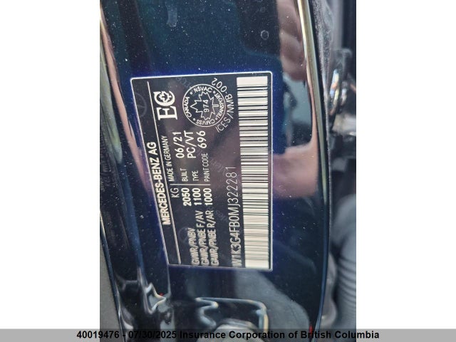 W1K3G4FB0MJ322281 Mercedes-Benz m260