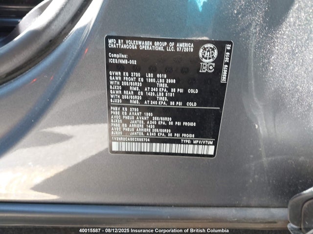 Volkswagen 2019 2019 1V2NR2CA5KC585704 Image 9