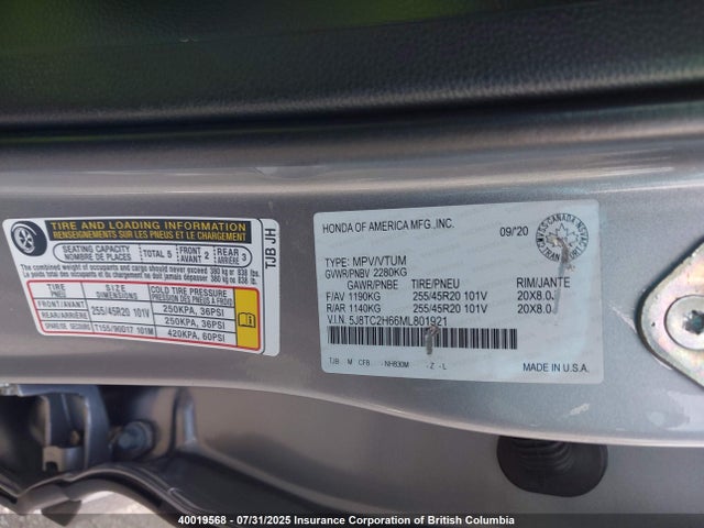5J8TC2H66ML801921 Acura k20c4