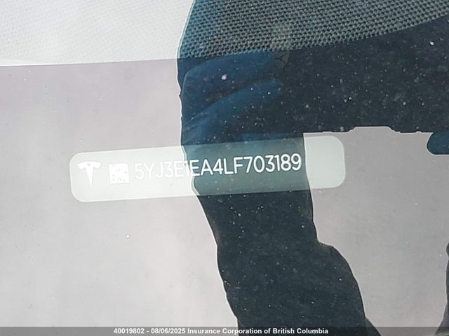5YJ3E1EA4LF703189 Tesla 2020