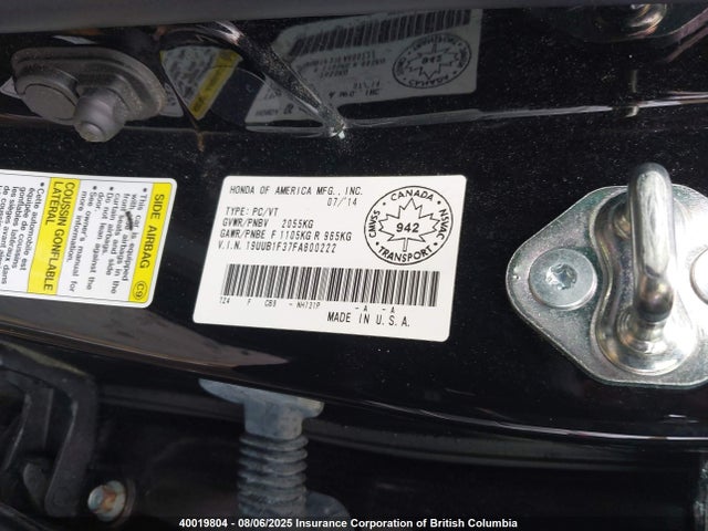 Acura k24w7 2015 19UUB1F37FA800222 Image 9