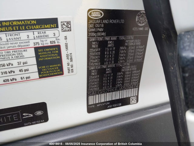 Land Rover tdv6 2018 SALGS2RK6JA509474 Image 9