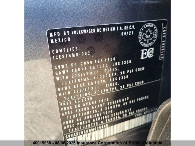 3VVAX7B20NM025848 Volkswagen tsi