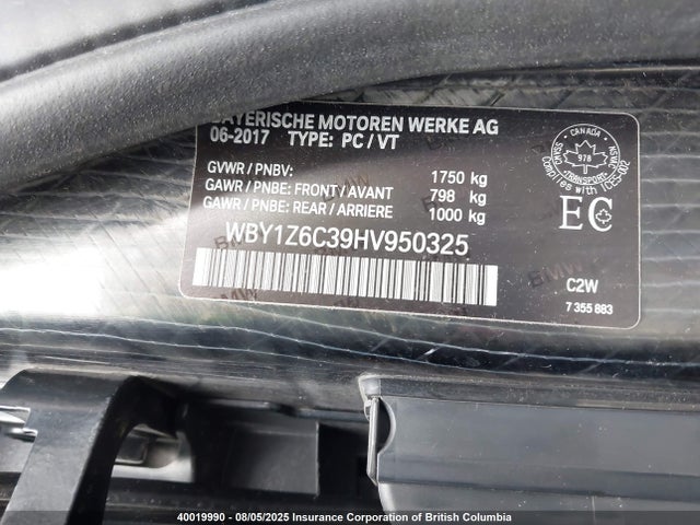 WBY1Z6C39HV950325 BMW 2017