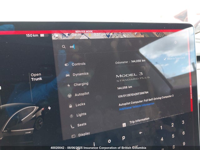 5YJ3E1EA2KF399794 Tesla MODEL 3
