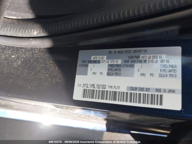 JM1GL1VM5L1521902 Mazda py cylinder deactivation
