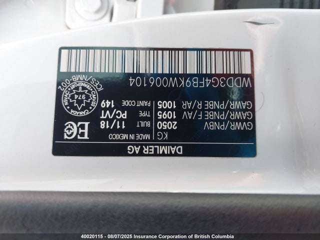 Mercedes-Benz m260 2019 WDD3G4FB9KW006104 Image 9