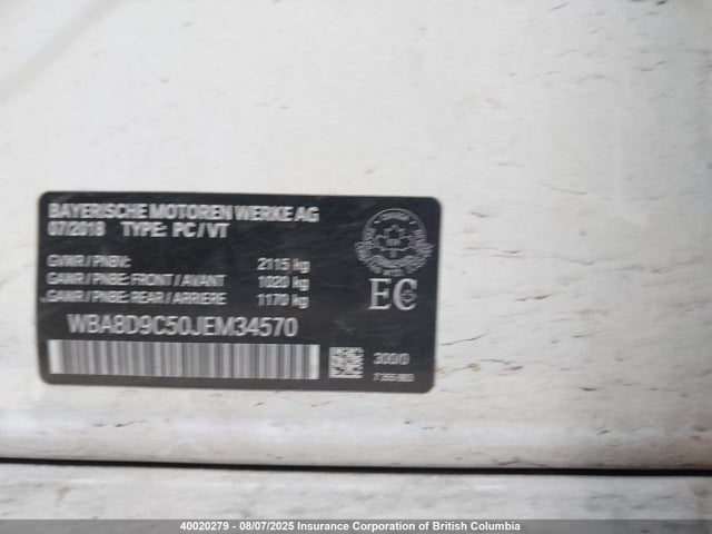 WBA8D9C50JEM34570 BMW 330I