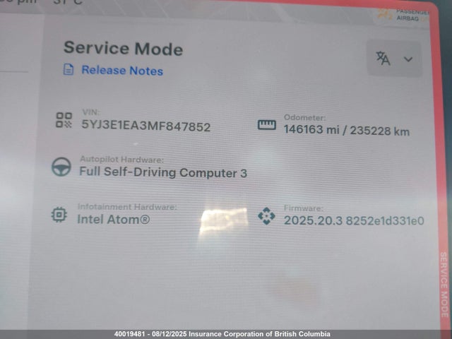 Tesla MODEL 3 2021 5YJ3E1EA3MF847852 Image 15