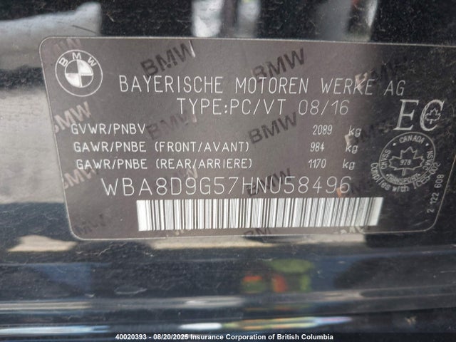 WBA8D9G57HNU58496 BMW 330I