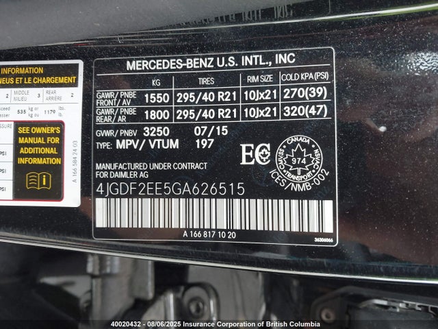 Mercedes-Benz om642 2016 4JGDF2EE5GA626515 Image 9