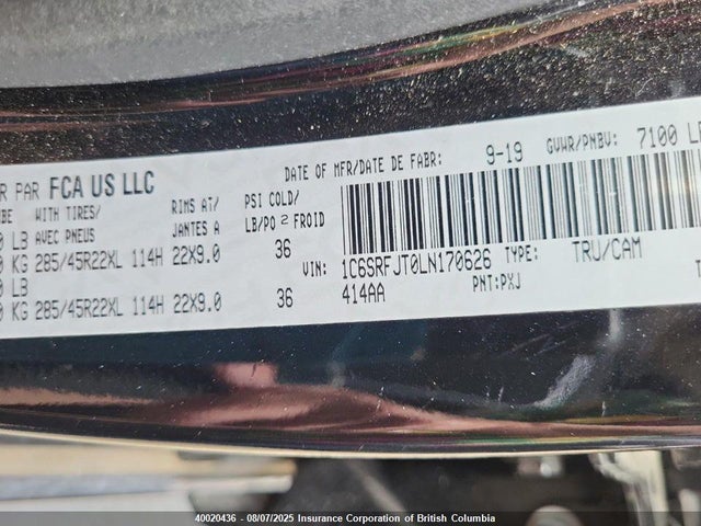 RAM 1500 2020 1C6SRFJT0LN170626 Image 5