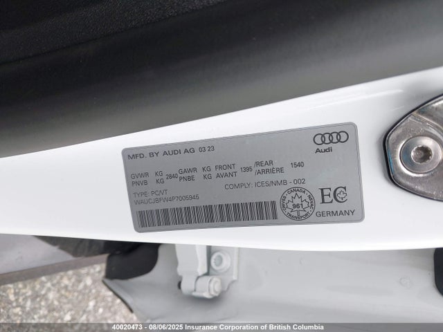 WAUCJBFW4P7005945 Audi E-TRON GT
