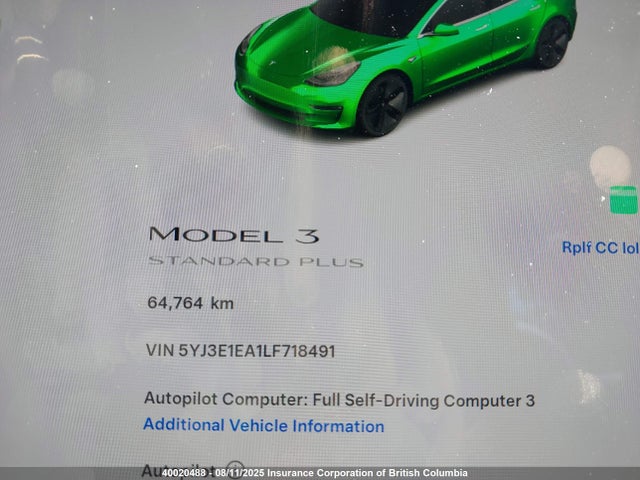 5YJ3E1EA1LF718491 Tesla 2020