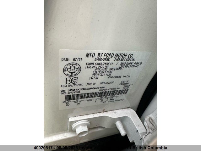 Ford 2021 2021 3FMTK3SS0MMA43159 Image 6