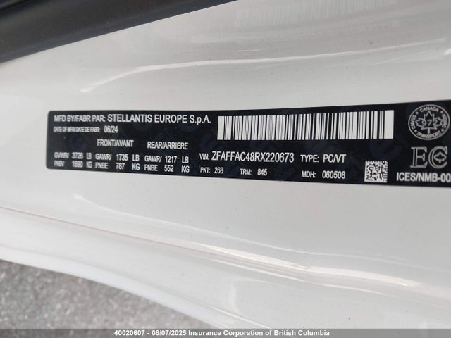 ZFAFFAC48RX220673 Fiat 2024