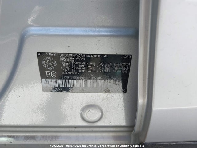 40020633 :رقم المزاد ، 2T3DFREV6DW054641 vin ، 2013 Toyota Rav4 مزاد بيع