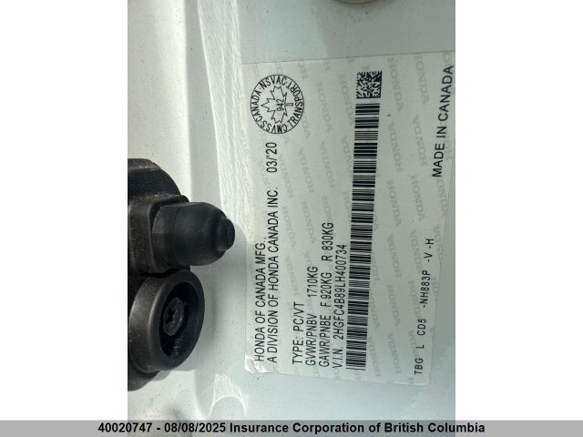Honda k20c2 2020 2HGFC4B89LH400734 Image 7