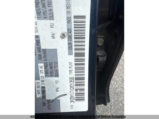 3MZBM1V7XGM310699 Mazda pe