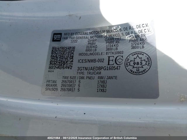 GMC l84 2023 3GTNUAED8PG160547 Image 9
