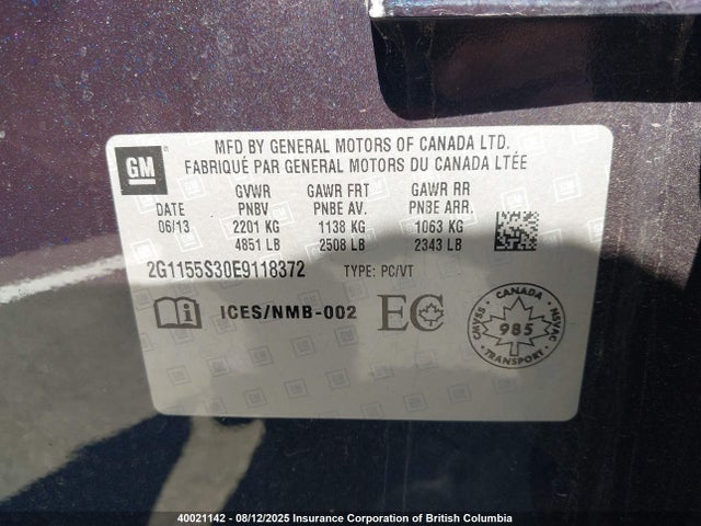 Chevrolet lfx 2014 2G1155S30E9118372 Image 9
