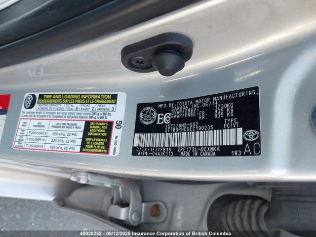 Toyota 2zr-fe 2014 2T1BURHE0EC190235 Image 9