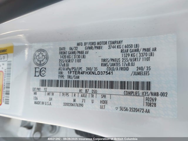Ford tivct, 4v 2022 1FTER4FHXNLD37541 Image 18