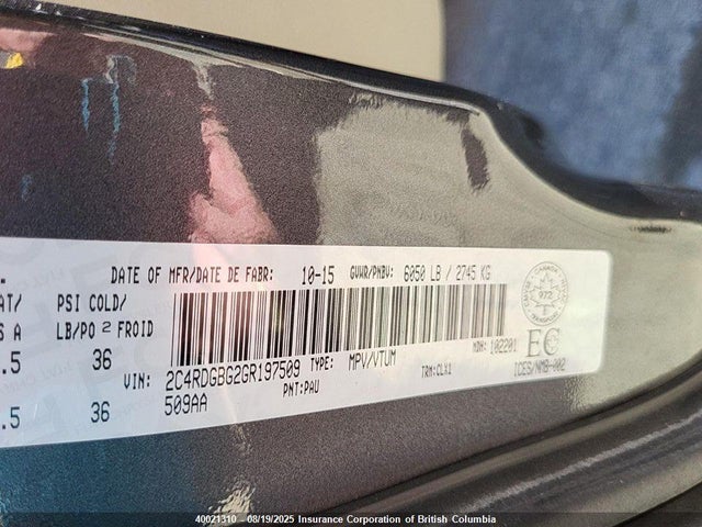2C4RDGBG2GR197509 Dodge 2016