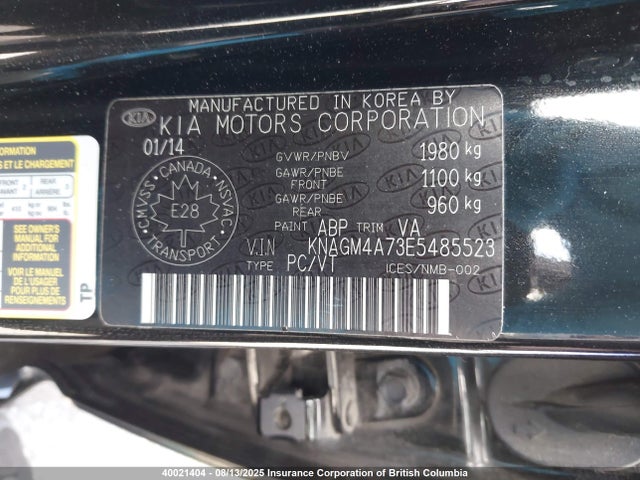 KIA dohc gdi theta ii 2014 KNAGM4A73E5485523 Image 9