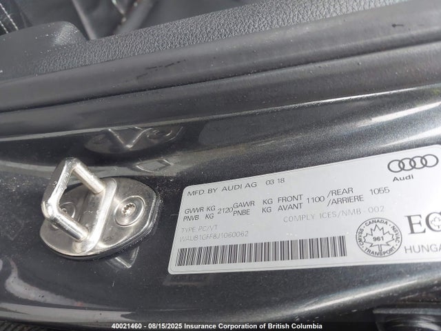 WAUB1GFF8J1060062 Audi S3