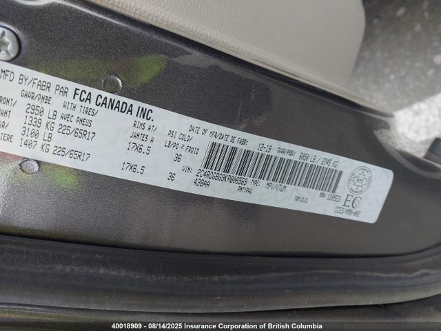 2C4RDGBG9KR806569 Dodge Grand Caravan