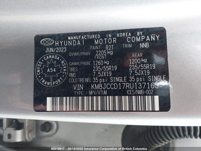 KM8JCCD17RU137163 Hyundai t-gdi gamma ii