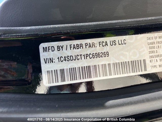 1C4SDJCT1PC696269 Dodge Durango