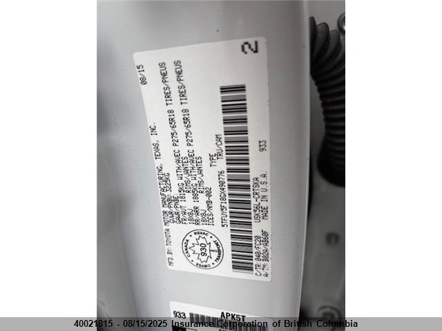 5TFUY5F18GX490776 Toyota 3ur-fe