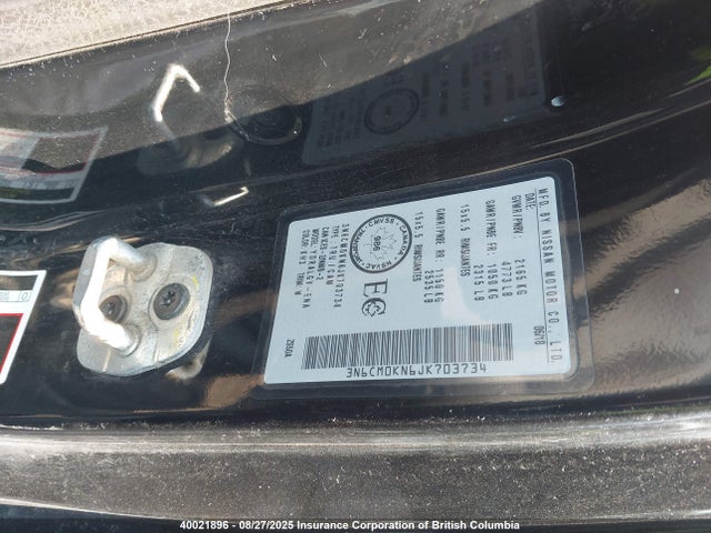 3N6CM0KN6JK703734 Nissan 2018