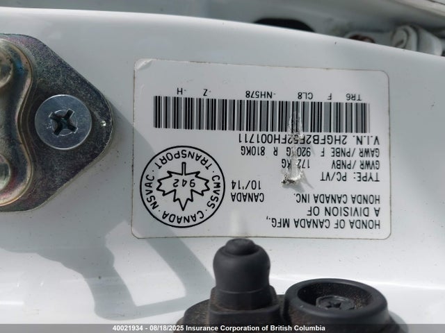 2HGFB2F52FH001711 Honda r18z1