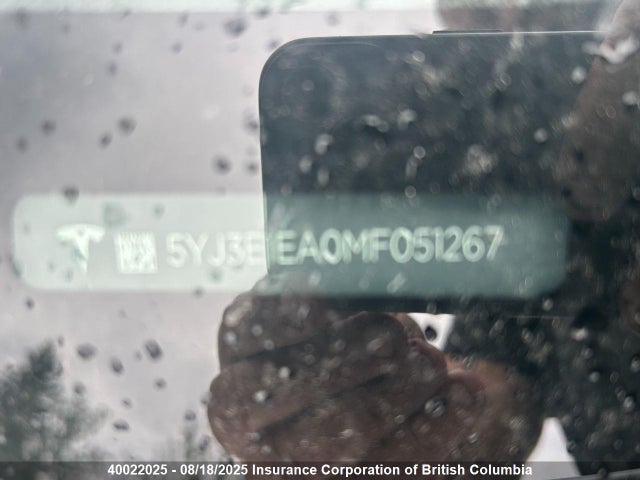 5YJ3E1EA0MF051267 Tesla 2021