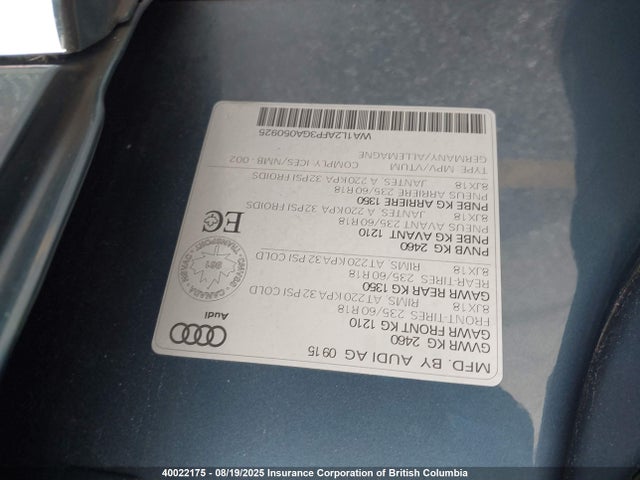 Audi 2.0t 2016 WA1L2AFP3GA050925 Image 9