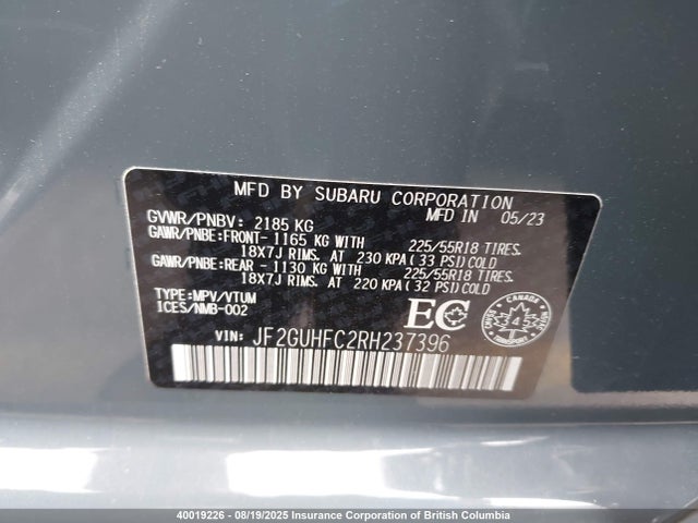 Subaru na 2024 JF2GUHFC2RH237396 Image 9