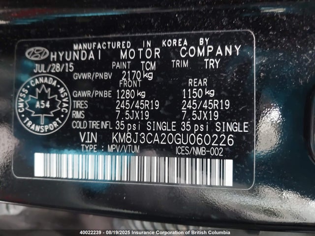 Hyundai 2016 2016 KM8J3CA20GU060226 Image 9