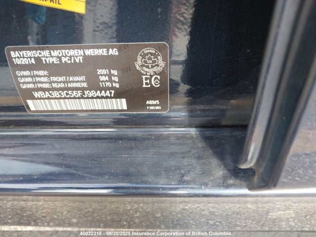 BMW 2015 2015 WBA3B3C56FJ984447 Image 9