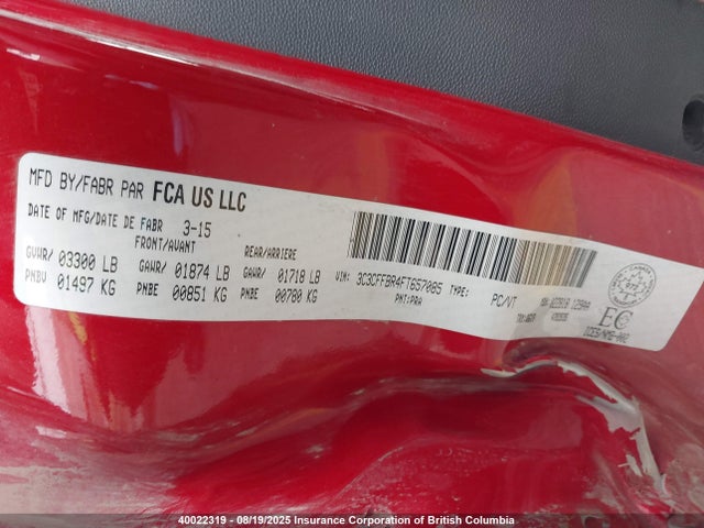 Fiat 2015 2015 3C3CFFBR4FT657085 Image 9
