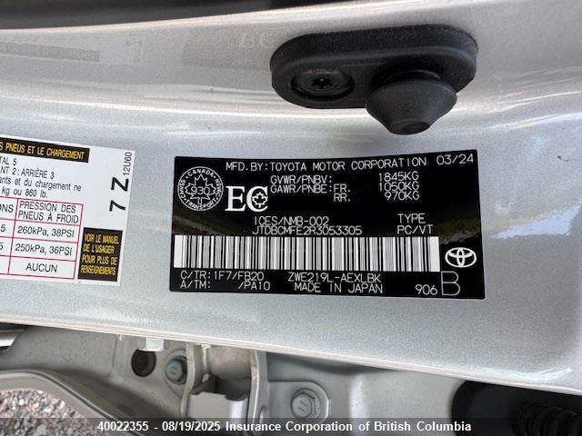 Toyota 2zr-fxe 2024 JTDBCMFE2R3053305 Image 14