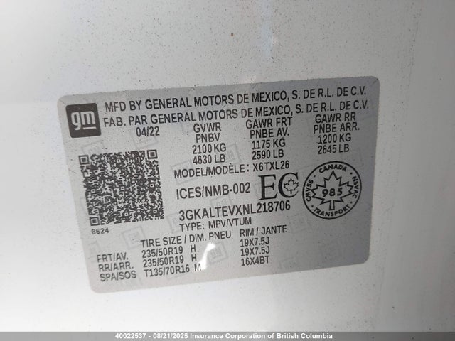 GMC lyx 2022 3GKALTEVXNL218706 Image 9