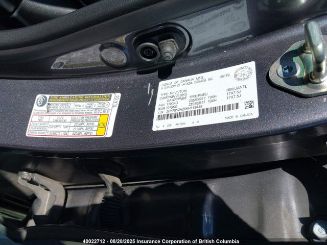 2HKRW2H26KH149445 Honda k24w9/k24v9