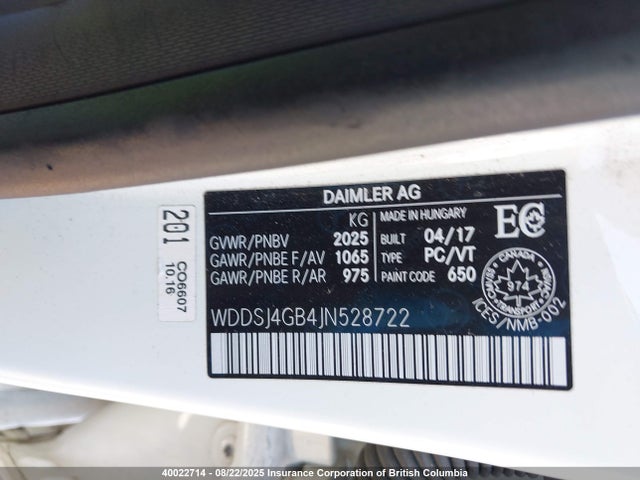 Mercedes-Benz 2018 2018 WDDSJ4GB4JN528722 Image 9