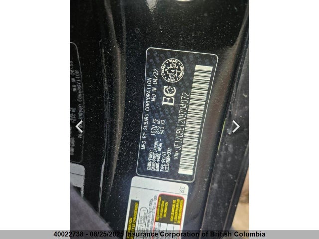 JF1ZDBE12N9704072 Subaru na
